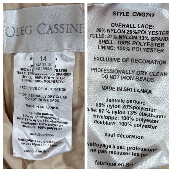 oleg cassini lace trumpet wedding dress - Picture 16 of 16